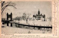 Winter View, Memorial Arch and Capitol, Hartford, Connecticut CT 1905 Postcard picture