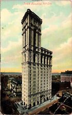 VINTAGE POSTCARD TIMES BUILDING TIMES SQUARE & STREET SCENE NEW YORK CITY c 1910 picture