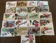 Lot of 21 Antique Large Letter First Names~Vintage Name Greetings~Postcards~h875 picture