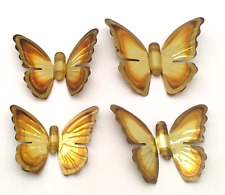 Vintage Homco Gold Tone 3D Butterfly Metal Wall Decor Hanging Set Of 4 picture