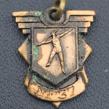 Javelin Throw 1937 Award School Vintage Medal Pendant By Jostens picture