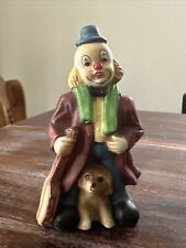 Vintage Bisque Clown With Banjo and Dog picture