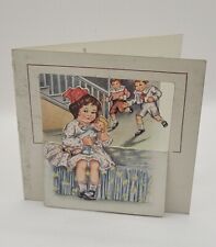 Victorian Tradecard 1890s Die Cut Happy Christmas Kids Doll  Blue Binder picture
