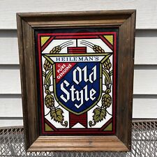 Vintage 1970s 80s Heileman's Old Style Beer Breweriana Bar Framed Mirror Picture picture