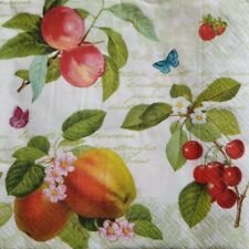 TWO Individual Napkins Fruits Flowers Lunch for Decoupage (1319) picture