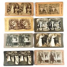 People in Love Stereoview Lot of 8 Antique Stereoscopic Photo Starter Set C1737 picture