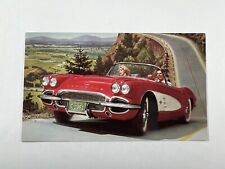 Original 1961 Postcard Chevrolet Corvette Convertible America's True Sports Car picture