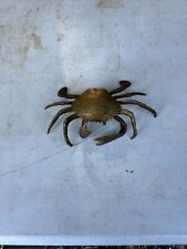 Vintage Brass Crab Figural Hinged Stash Trinket Jewelry Box Nautical Decor picture