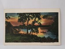 Postcard Chesterfield Connecticut Scenic Sunset Night Lake Scene c1938 picture