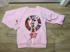 VINTAGE 1982 Disney World Epcot Center Flags Sweater Rare Women’s Pink Minnie picture