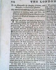 Revolutionary War Era Original Enemy London Chronicle England 1782 old Newspaper picture