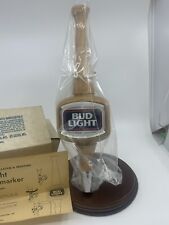 Vintage BUD LIGHT Large Wooded Bar Tapmarker 1989 Sealed W/ Box picture