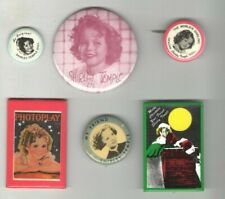 Unusual SHIRLEY TEMPLE doll pin Collection 4 pin pinback + 2 pocket mirror picture