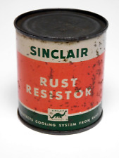 RARE VINTAGE 1950'S SINCLAIR RUST RESISTOR FULL TIN CAN UNOPENED picture