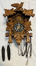 Antique German Black Forest Large Deeply Carved 2 Birds Cuckoo Clock picture