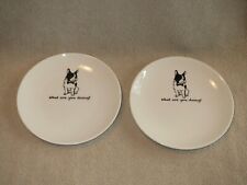 Pair of Small Ceramic Plates~ Boston Terrier or French Bulldog picture
