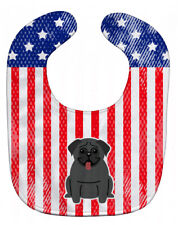 Patriotic USA Pug Black Baby Bib BB3001BIB picture