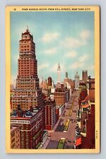 New York City NY-Aerial Park Avenue, Advertisement, Vintage c1950 Postcard picture