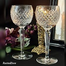 Waterford Alana Crystal Wine Hocks Made in Ireland Alana Waterford Glasses Pair* picture