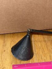Vintage Black Metal Primitive Punched Tin Candle Snuffer Fp4 picture