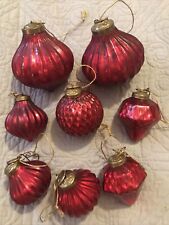 Beautiful Vintage ornaments red diamond shape “Set Of 8” picture