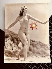 Vtg 40’s Girl Garter Busty PIN UP Risque Nude Original B&W Girlie Photo #132 picture