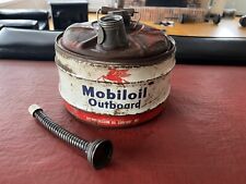 1950's Mobiloil Outboard 2.5-Gal Gas Oil Can Sign Mobilgas Station Motor picture