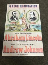 Abraham Lincoln Andrew Johnson 1864 Presidential Election Campaign Poster Sign picture