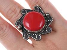 sz11 Vintage Native american red jasper ring picture