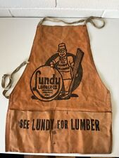Vintage Orange Lundy Lumber Company Co. Apron  picture