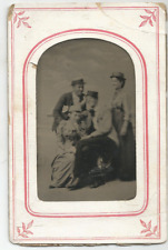 TINTYPE- FOUR PEOPLE POSING ALL WITH SMILES picture