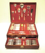 Christofle Espagnol Cannele 126 piece Silver Cutlery Set in Original Case picture