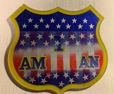 I AM AN AMERICAN VINTAGE 1964 3-D PLAQUE RED WHITE & BLUE 3.5