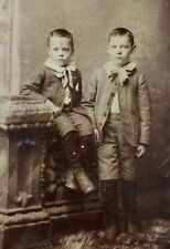 1880-1900 Cabinet Card Photo boys sunday clothes Appleton Minnesota a2-223 picture