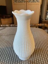 Vintage Milk Glass White Hobnail Hurricane Chimney Shade Wavy Top 10” Tall picture