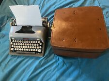 Vintage 1960 Royal Futura 800 Portable Blue Typewriter W/ Leather Case picture