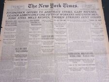 1919 SEPTEMBER 26 NEW YORK TIMES FITZPATRICK OFFERS TO ARBITRATE STRIKE- NT 7033 picture