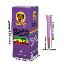 Honeypuff Pre-rolled Cones 1 1/4 Size 84 mm Purple Rolling Paper - 75 Pcs picture