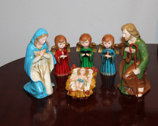 HUGE ARDCO JAPAN Vintage Nativity Figures Mary Joseph Staff Baby 50’s 9.5