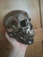 Beautiful Glossy Ceramic Style Vintage Skull Signed Initials/1997 picture