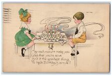 1920 Birthday Children Cake Candles Montclair New Jersey NJ Antique Postcard picture
