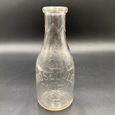 Rosedale Dairy Co One Quart Dairy Milk Bottle Cow Farm Wyoming picture