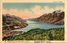 Skagway Alaska AK and the Lynn Canal Postcard Linen Unposted Curt Teich picture