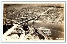 c1930's George Washington Bridge Aerial Survey Seattle WA RPPC Photo Postcard picture