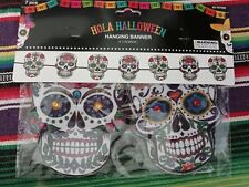 Mexican Dia de los muertos sugar skull felt banner 6 ft picture
