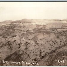 c1930s Badlands, Montana RPPC Real Photo Postcard MT Mont. Birds Eye Scenic A200 picture