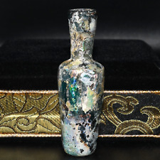 Ancient Roman Glass Bottle with Extremely Strong Rainbow Patina Ca. 1st Century picture