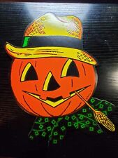 Vintage 1940s ORIGINAL H.E. LUHRS Halloween scarecrow  Embossed Diecut Decor picture
