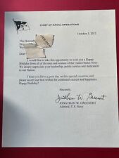 Admiral Jonathan Greenert Signed Letter to Member House of Representatives /JG1 picture
