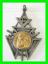Early Rare Antique Masonic Freemason Pendant Medal Badge Pin 10 Of 16 picture